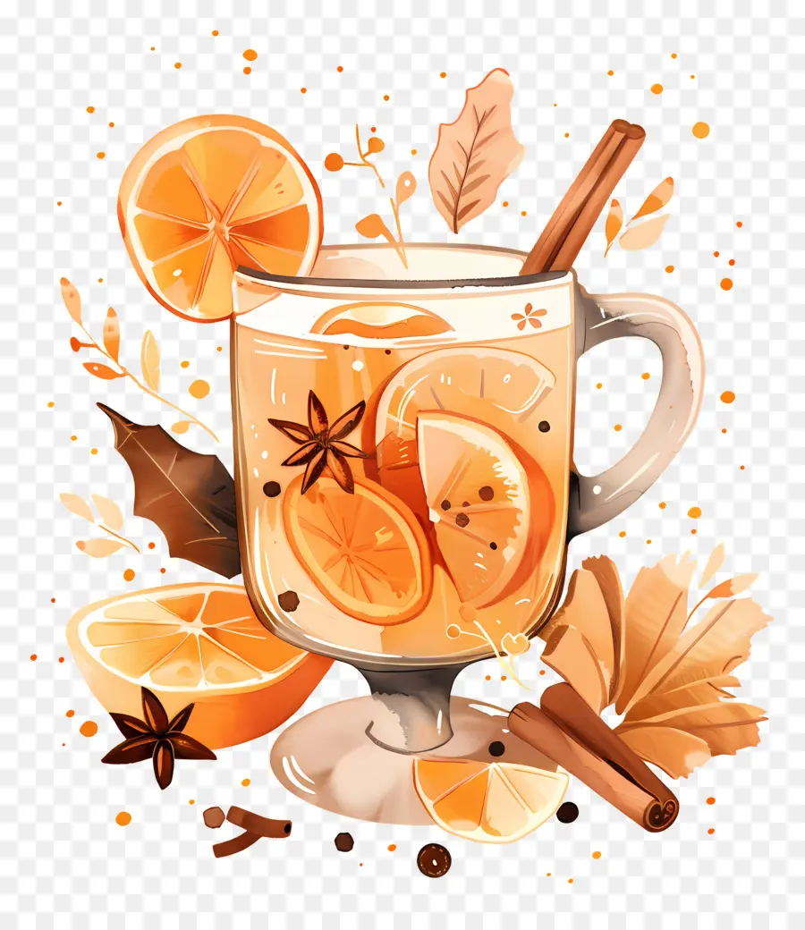 ไวน์คริสมาสต์ Mulled，เครื่องดื่มในฤดูใบไม้ร่วง PNG