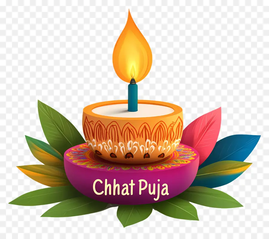 มีความสุข Chhath Puja，แสงเทียน PNG