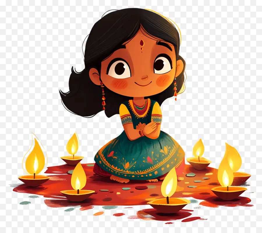 Deepawali，สาวกับโคมไฟ PNG