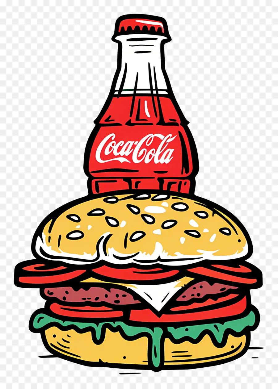 เบอร์เกอร์โคคาโคล่า，Coca Cola และ Burger PNG