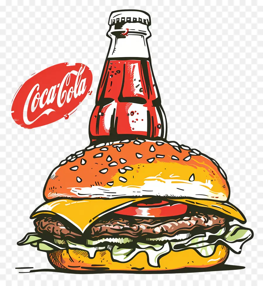 เบอร์เกอร์โคคาโคล่า，Coca Cola และ Burger PNG