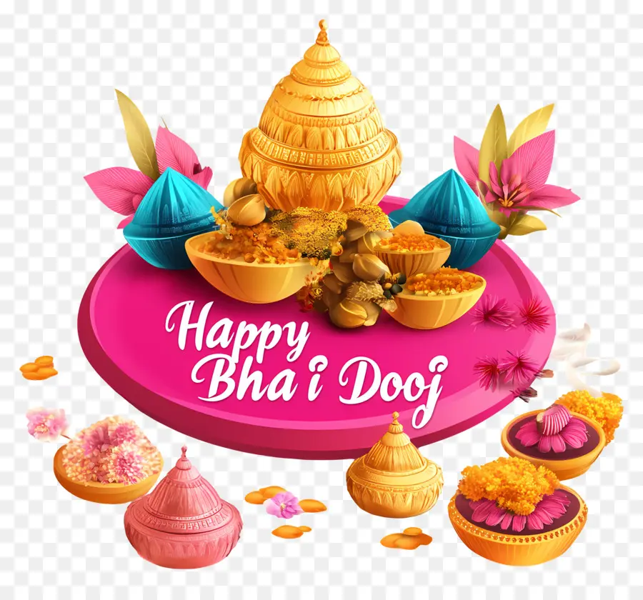 มีความสุข Bhai Duj，ข้อความ Happy Bhai Dooj PNG