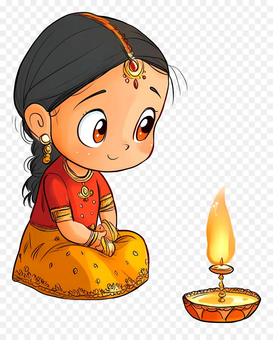 Karva Chauth，สาวกับ Diya PNG