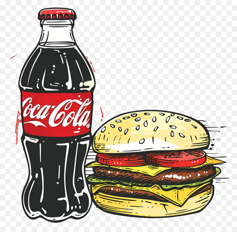 เบอร์เกอร์โคคาโคล่า，Coca Cola และ Burger PNG