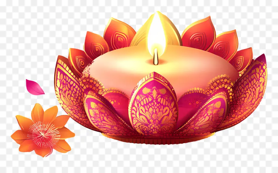 มีความสุข Bhai Duj，Lotus Diya Trio PNG