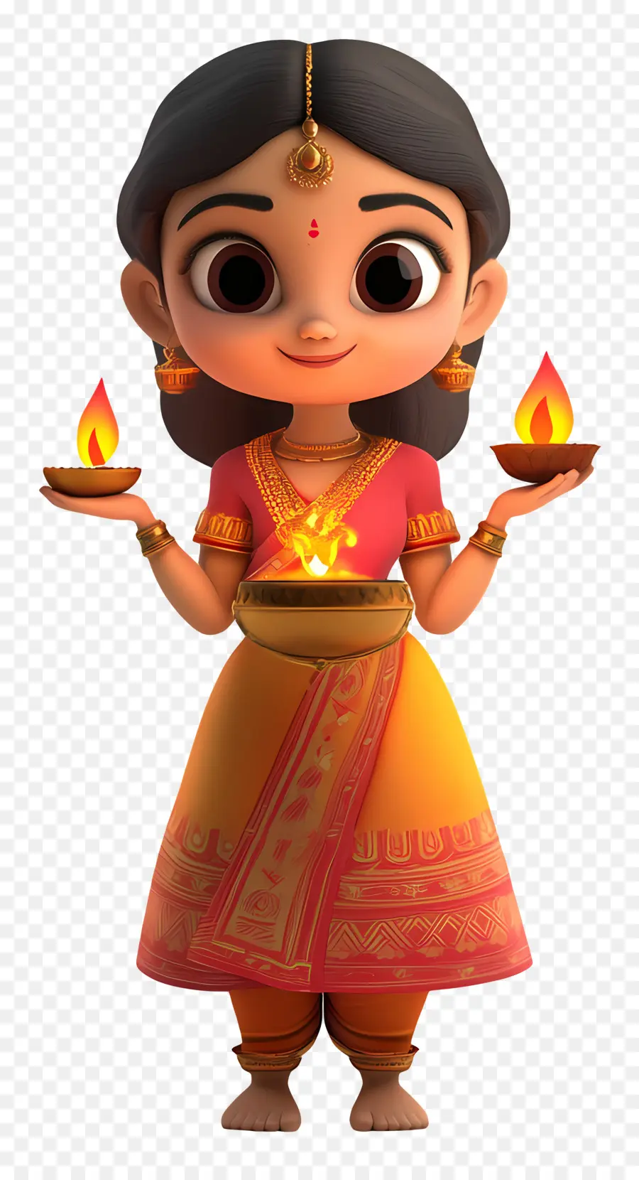 Deepawali，สาวกับโคมไฟ PNG