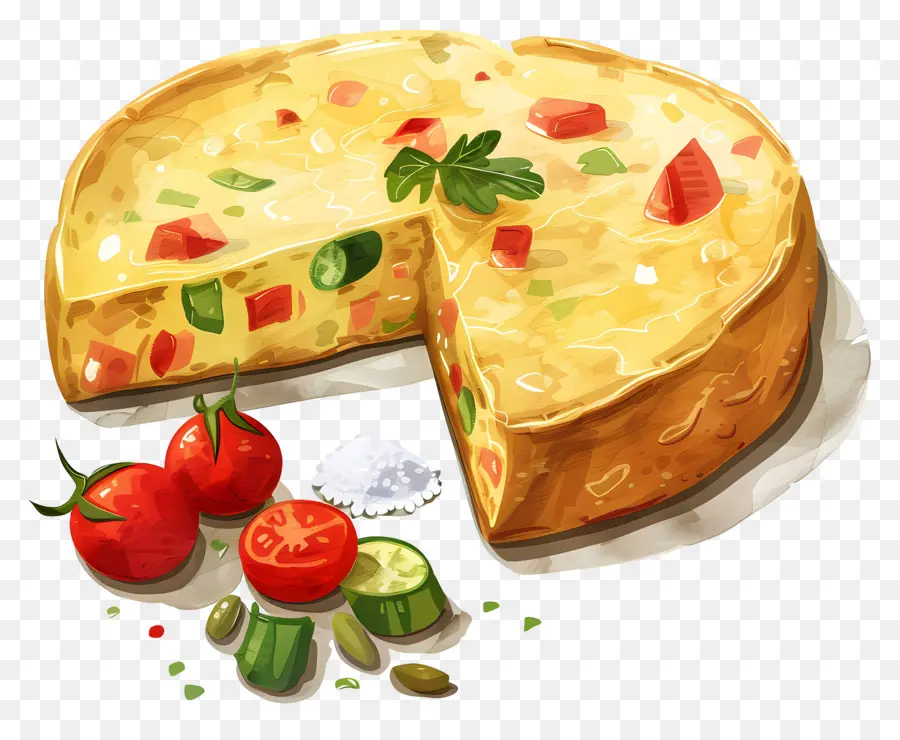 ไข่เจียวสเปน，Quiche ผัก PNG