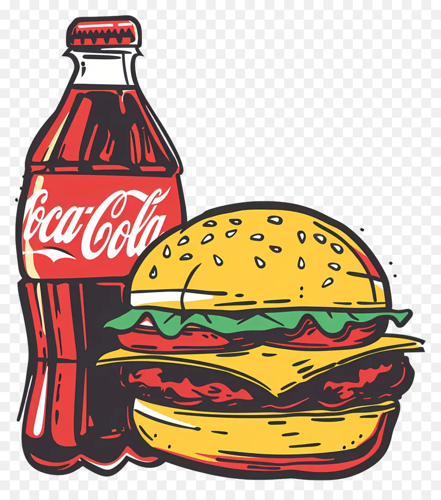 เบอร์เกอร์โคคาโคล่า，Coca Cola และ Burger PNG