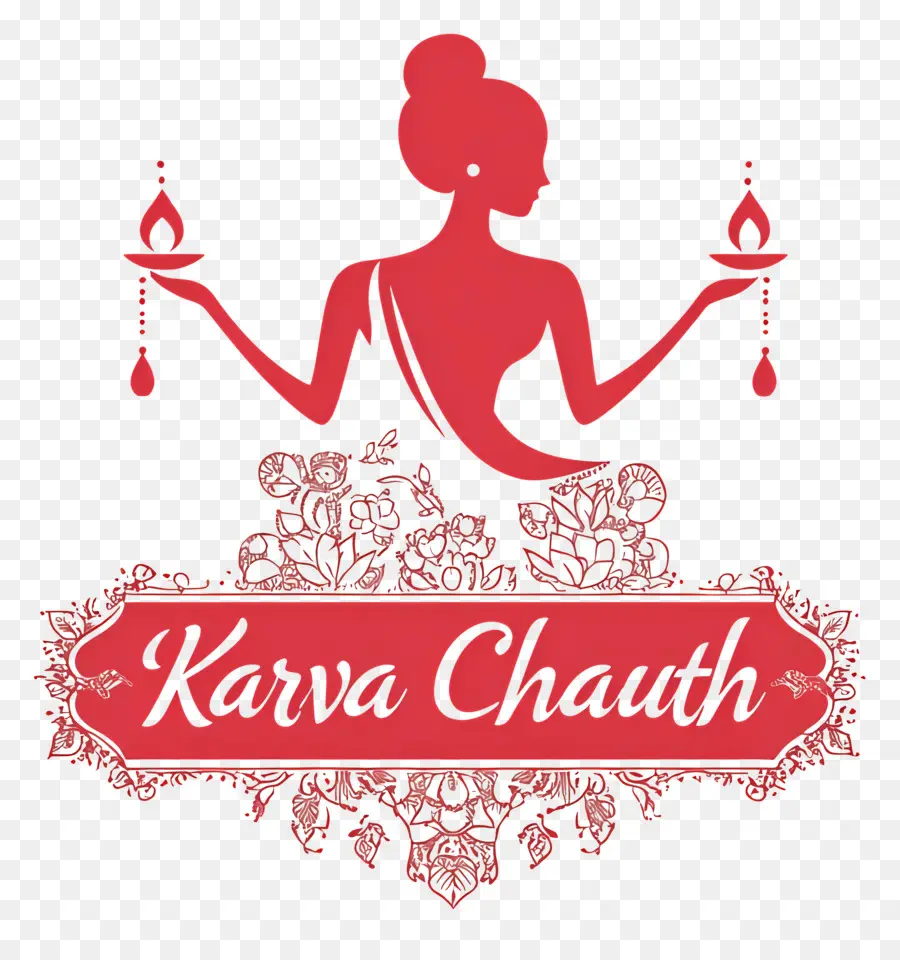 Karva Chauth，ภาพเงาพร้อมโคมไฟ PNG