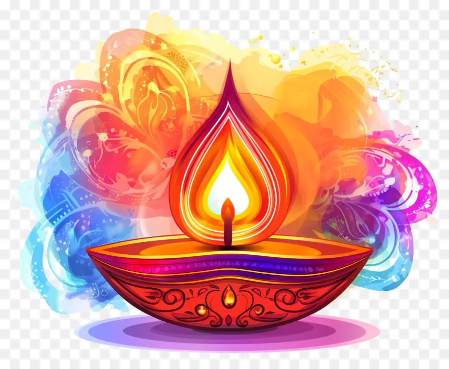 Diwali ให้，เทียนสีสันสดใส PNG