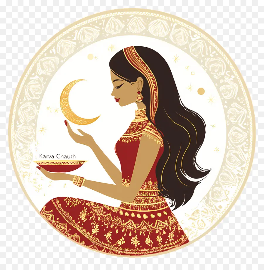 Karva Chauth，ผู้หญิงกับ Diya PNG