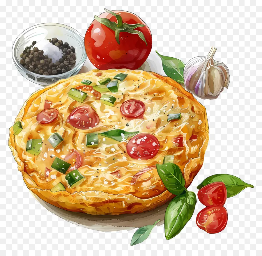 ไข่เจียวสเปน，Quiche ผัก PNG