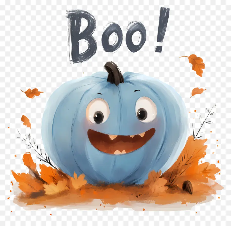 Halloween Boo，ฟักทองสีน้ำเงิน PNG