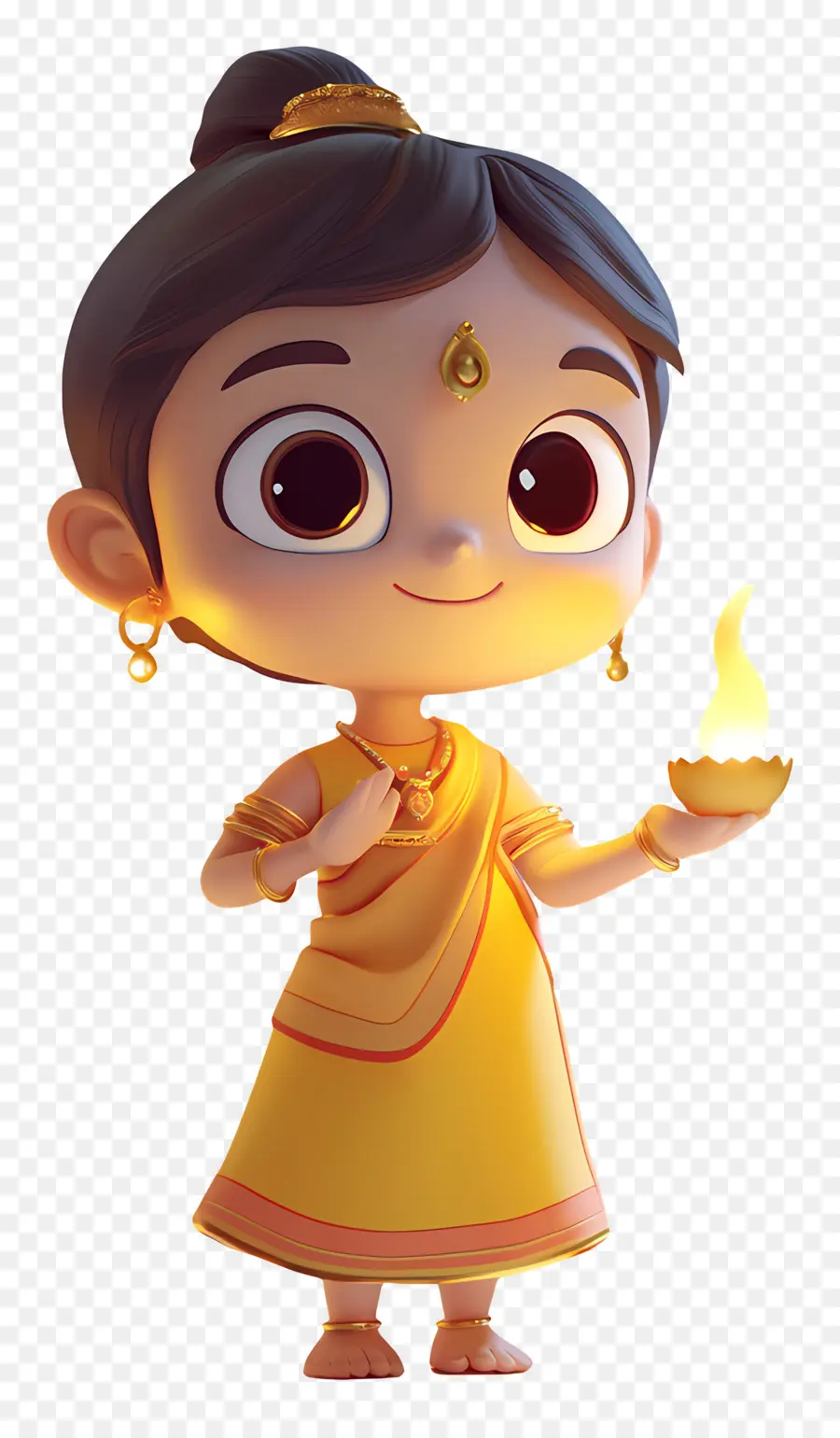 Deepawali，ตัวการ์ตูนกับ Diya PNG