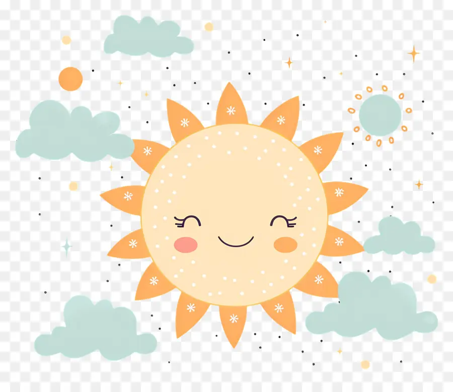 Kawaii Sun，ดวงอาทิตย์น่ารัก PNG