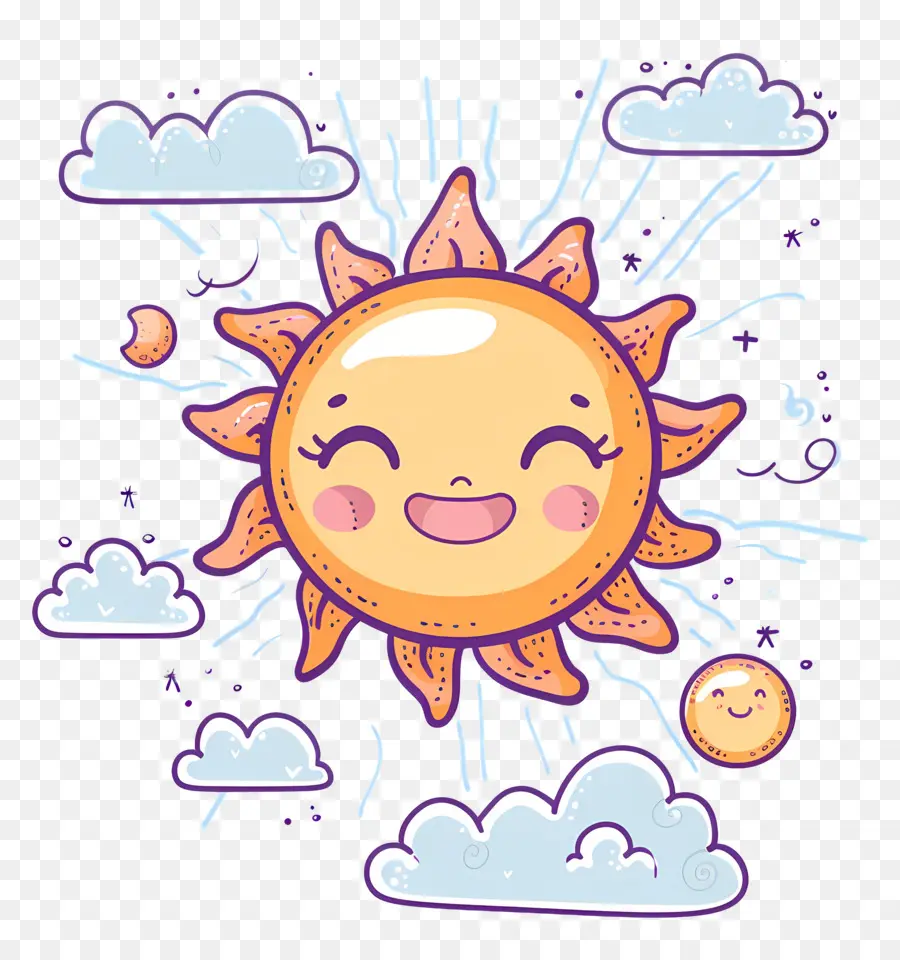 Kawaii Sun，ดวงอาทิตย์ยิ้ม PNG