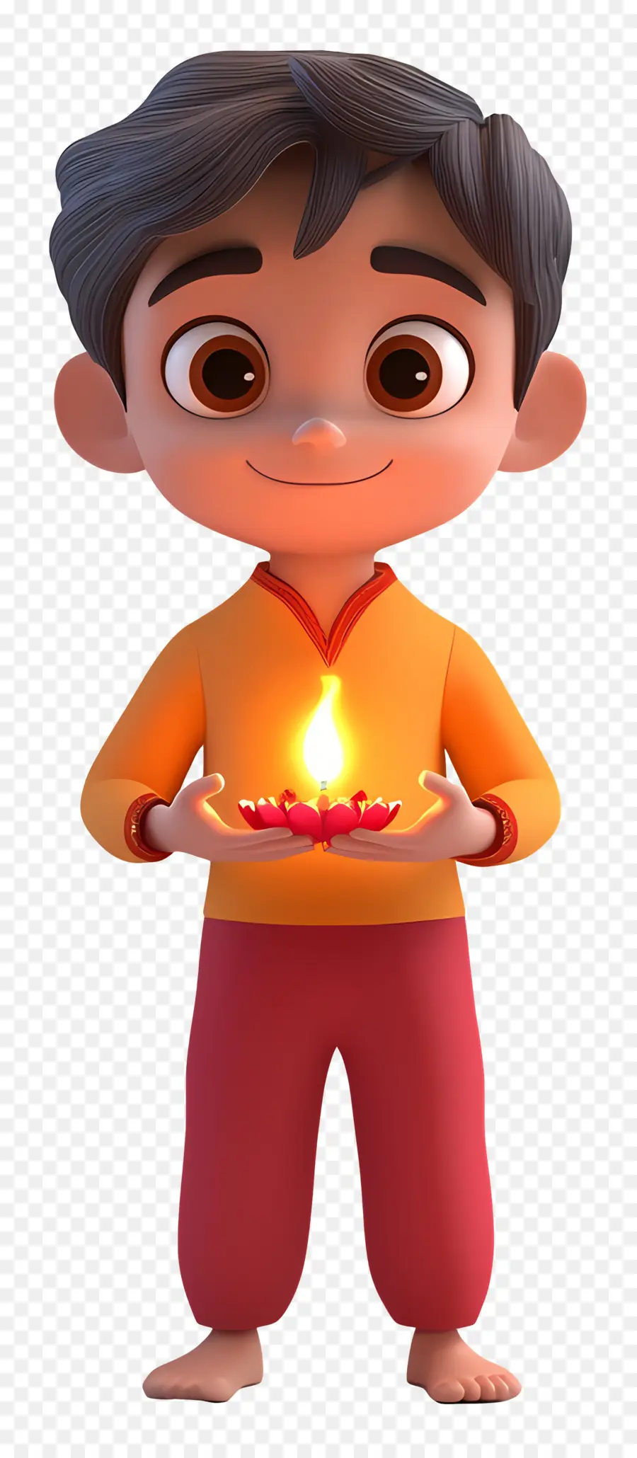 Deepawali，เด็กชายกับ Diya PNG