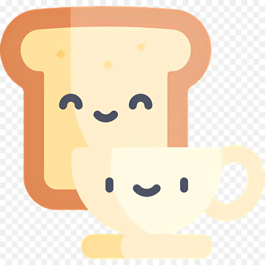 กาแฟเช้า，ขนมปังปิ้งและถ้วย PNG