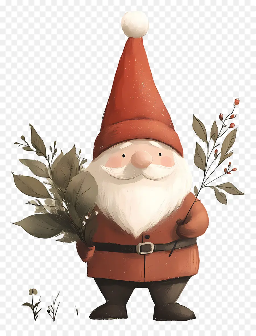 Gnome คริสต์มาส，Gnome กับใบไม้ PNG