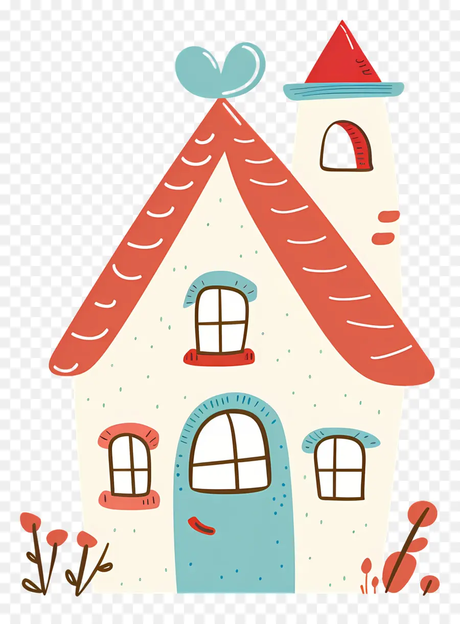 บ้านน่ารัก，Doodle House PNG