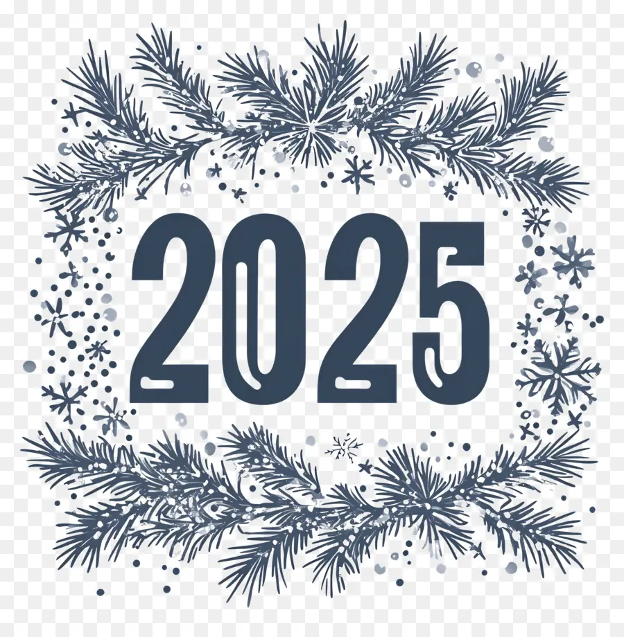 2025 ปีใหม่，2025 กับกิ่งสน PNG