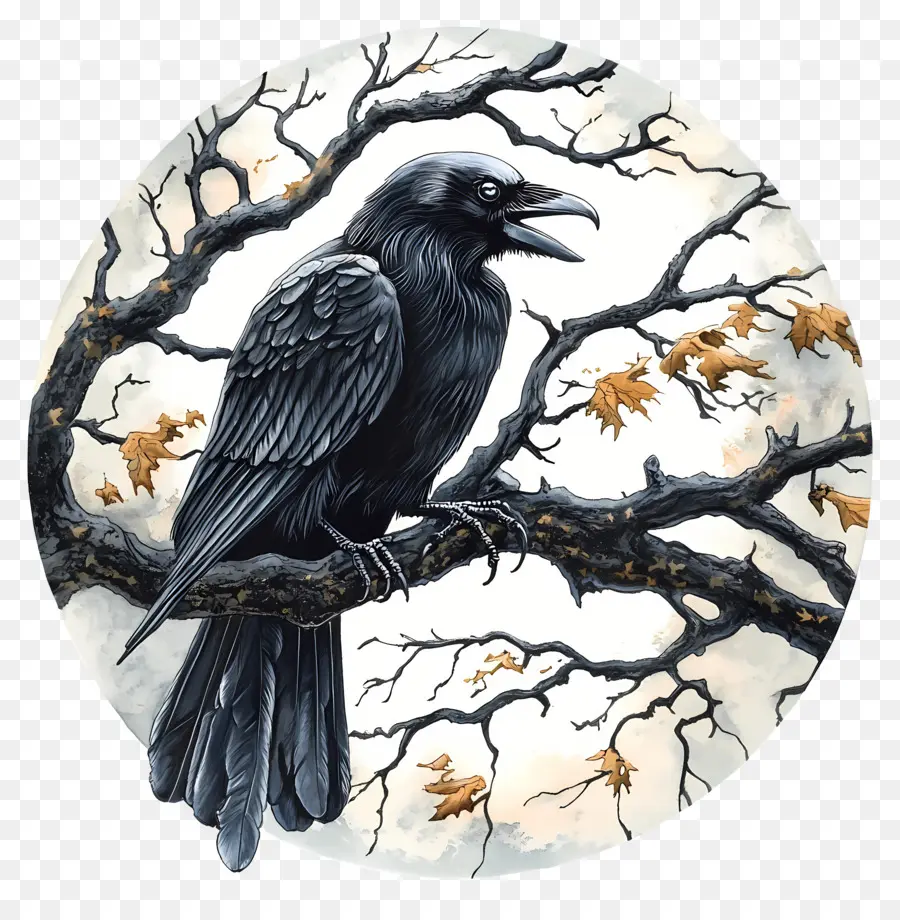 Raven ฮาโลวีน，Raven ในฤดูใบไม้ร่วง PNG