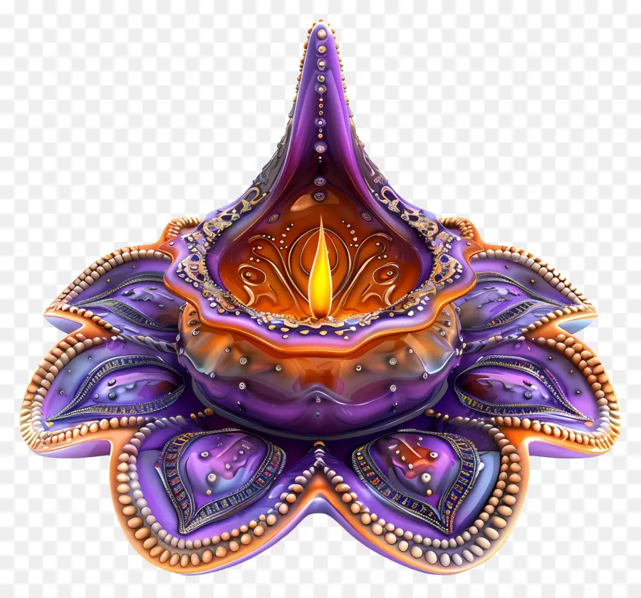 โคมไฟ Diwali，สีม่วง PNG