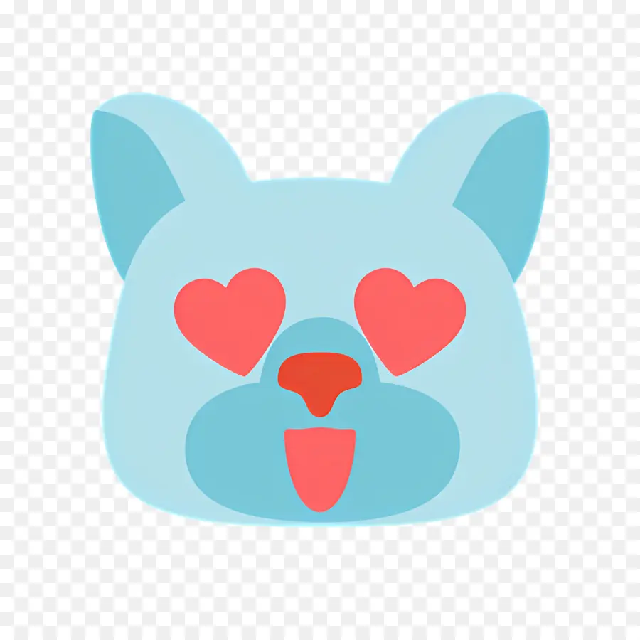 อีโมจิสุนัข，Blue Dog With Heart Eyes PNG