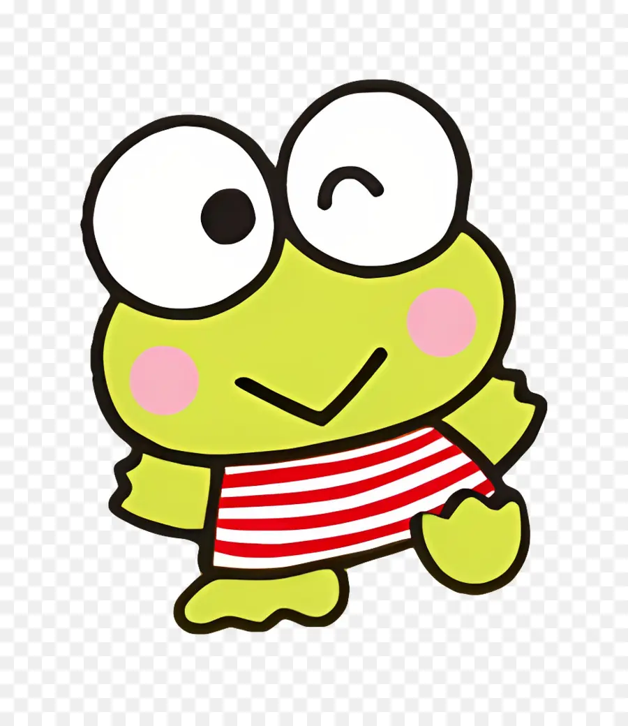 Keroppi，กบสีเขียวในเสื้อแดง PNG