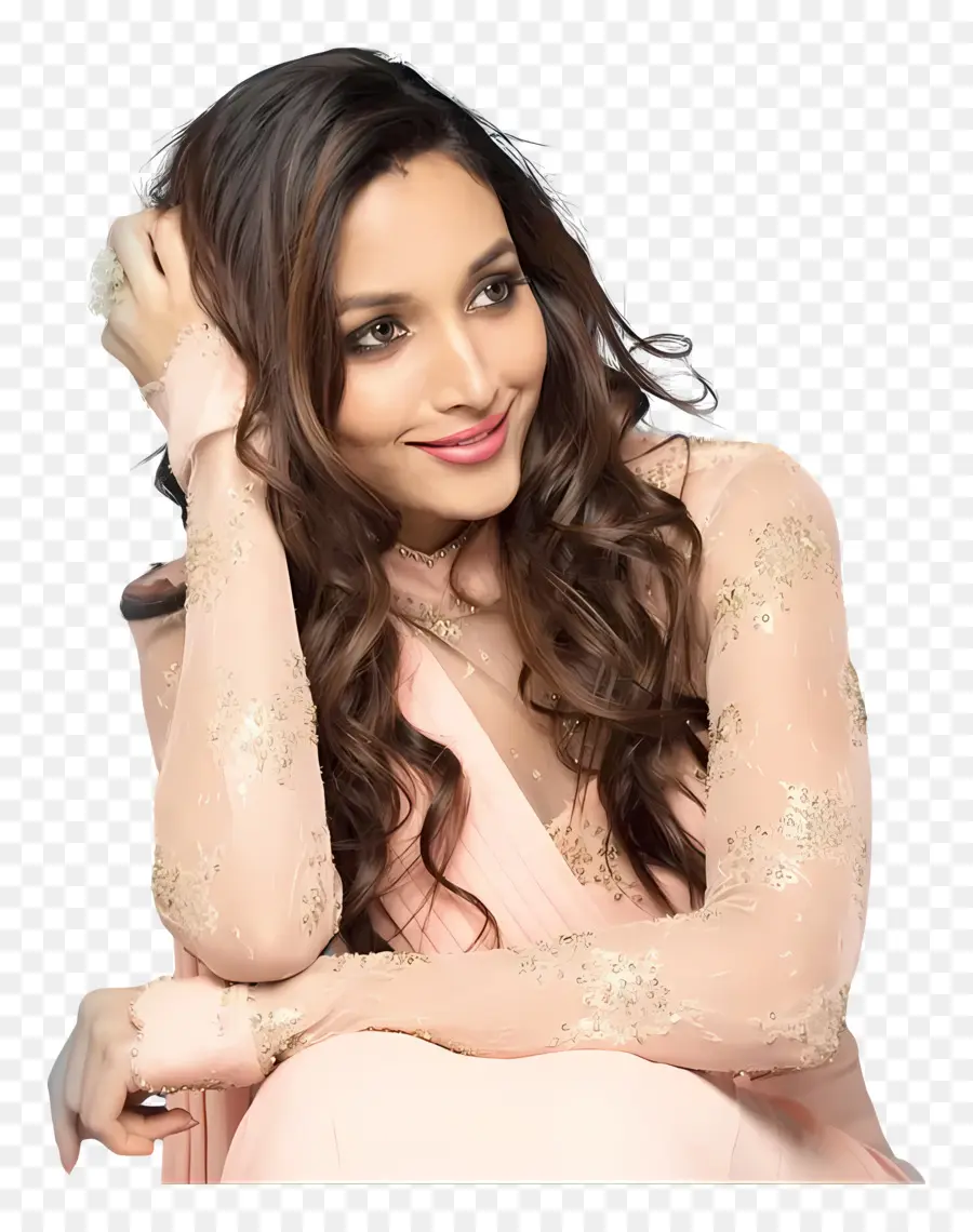 Srinidhi Shetty，ชุดสีชมพู PNG