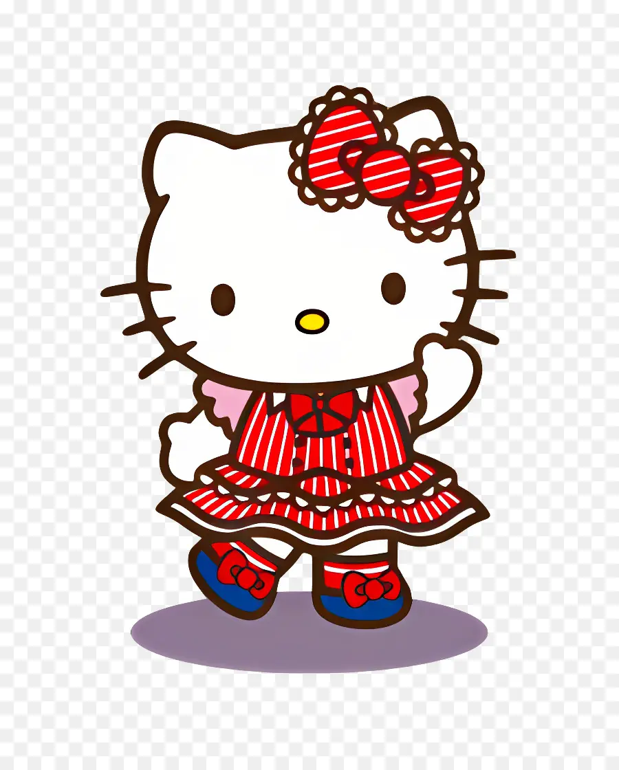 สวัสดีคิตตี้，Hello Kitty ในชุดสีแดง PNG