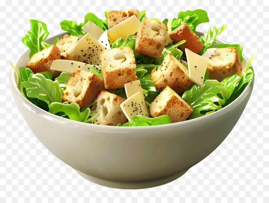 ซีซาร์สลัด，สลัดกับ Croutons PNG