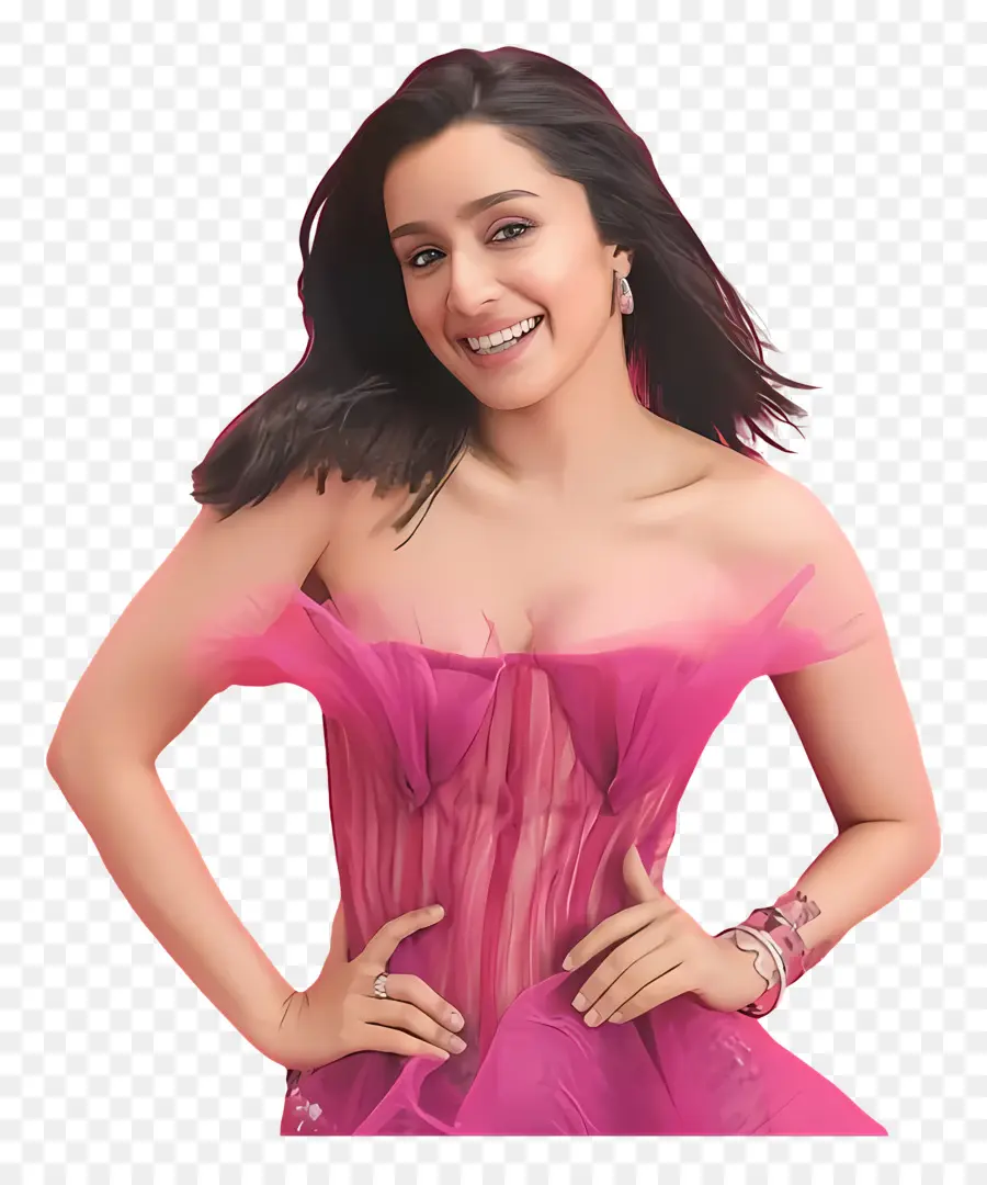 Shraddha Kapoor，ผู้หญิงในชุดสีชมพู PNG