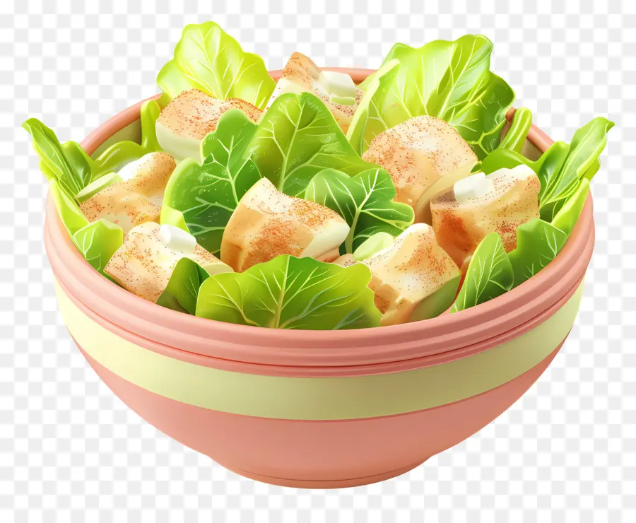 ซีซาร์สลัด，สลัดกับ Croutons PNG