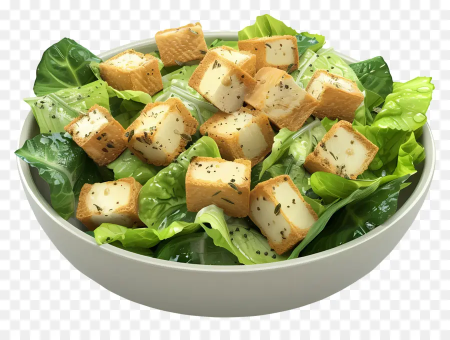 ซีซาร์สลัด，สลัดกับ Croutons PNG