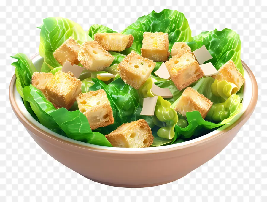 ซีซาร์สลัด，สลัดกับ Croutons PNG