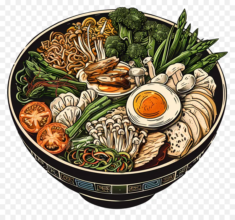 ชามราเมน，Deluxe Ramen Bowl PNG