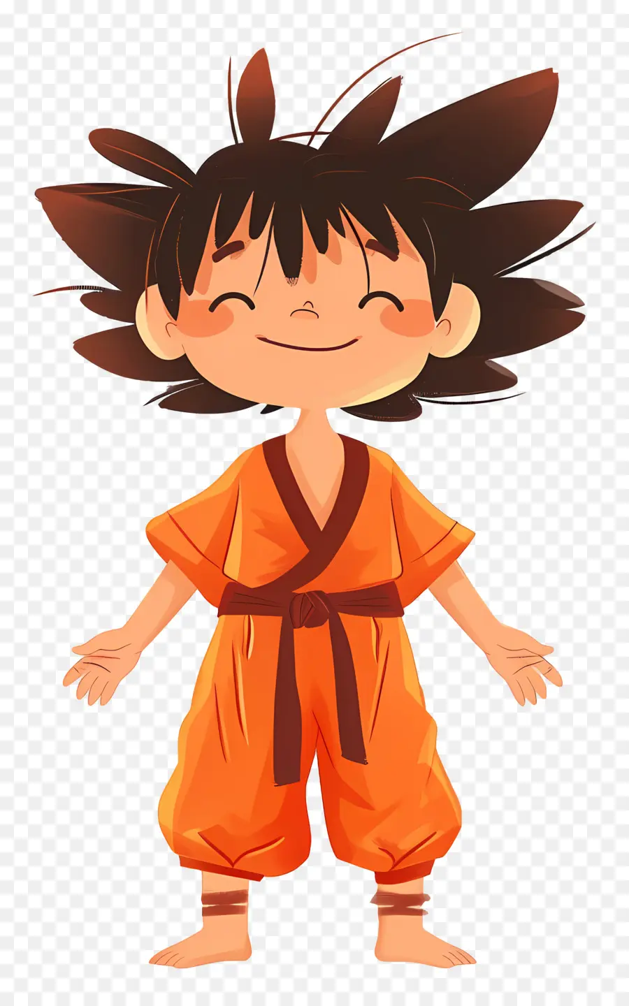 คุ，Cartoon Boy In Orange Gi PNG