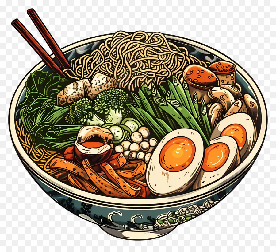 ชามราเมน，Deluxe Ramen Bowl PNG