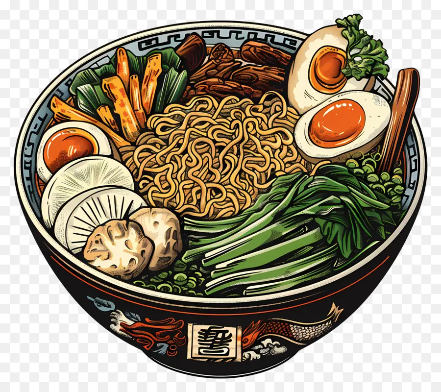 ชามราเมน，Deluxe Ramen Bowl PNG