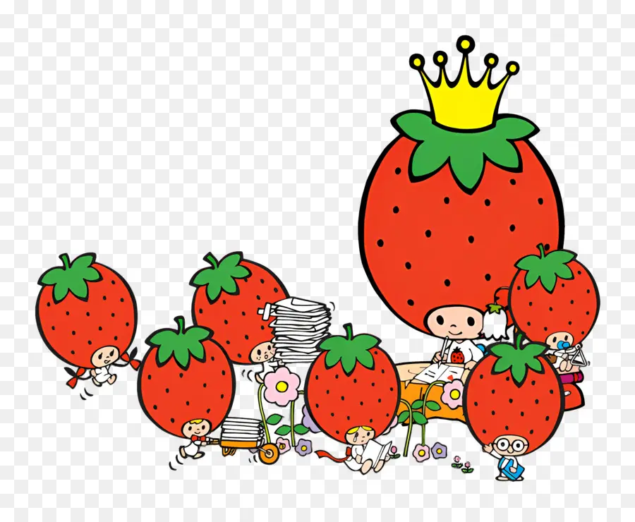 King Strawberry，อักขระสตรอเบอร์รี่ PNG