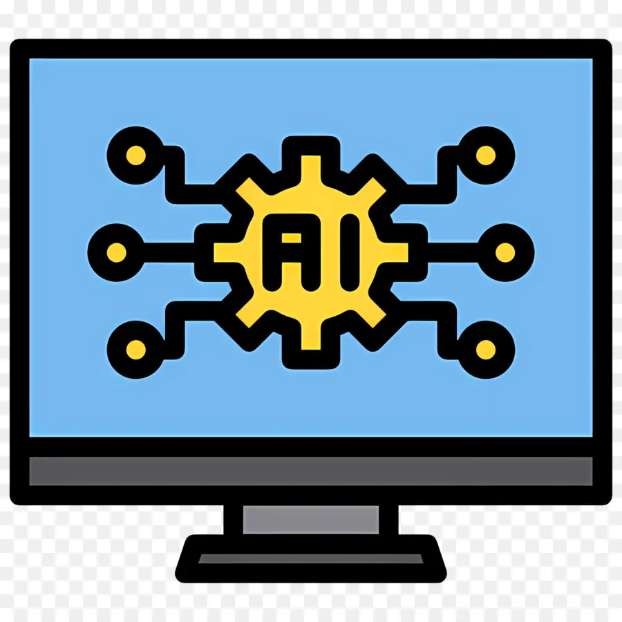 ปัญญาประดิษฐ์，Ai บนหน้าจอคอมพิวเตอร์ PNG