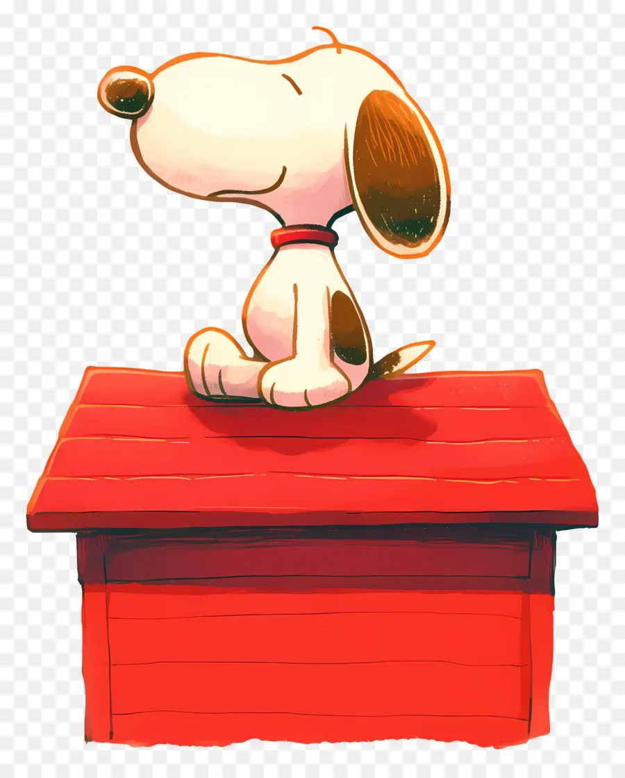 สนูปปี้，Cartoon Dog On Red Doghouse PNG