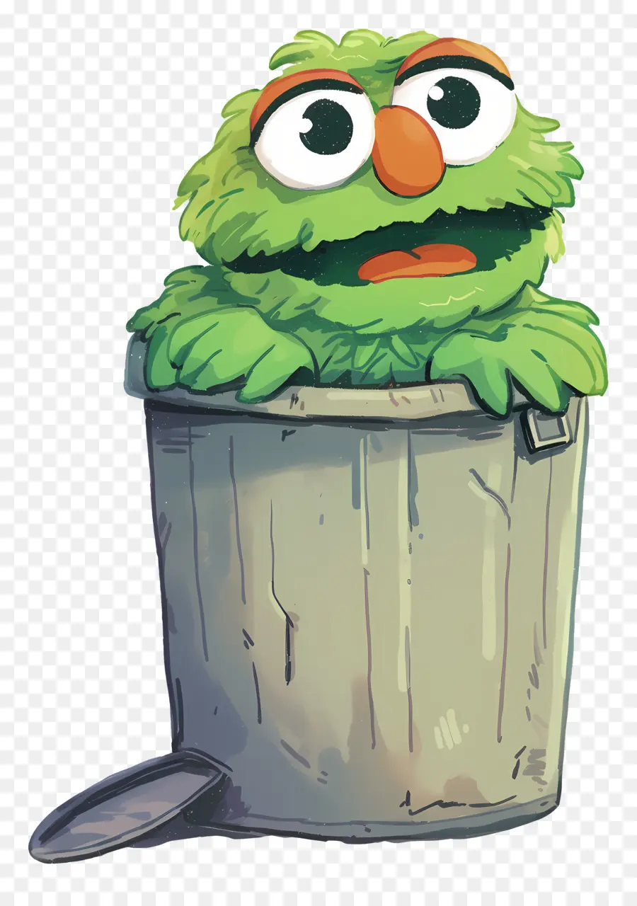 Oscar The Grouch，ถังขยะสีเขียวสามารถมอนสเตอร์ได้ PNG