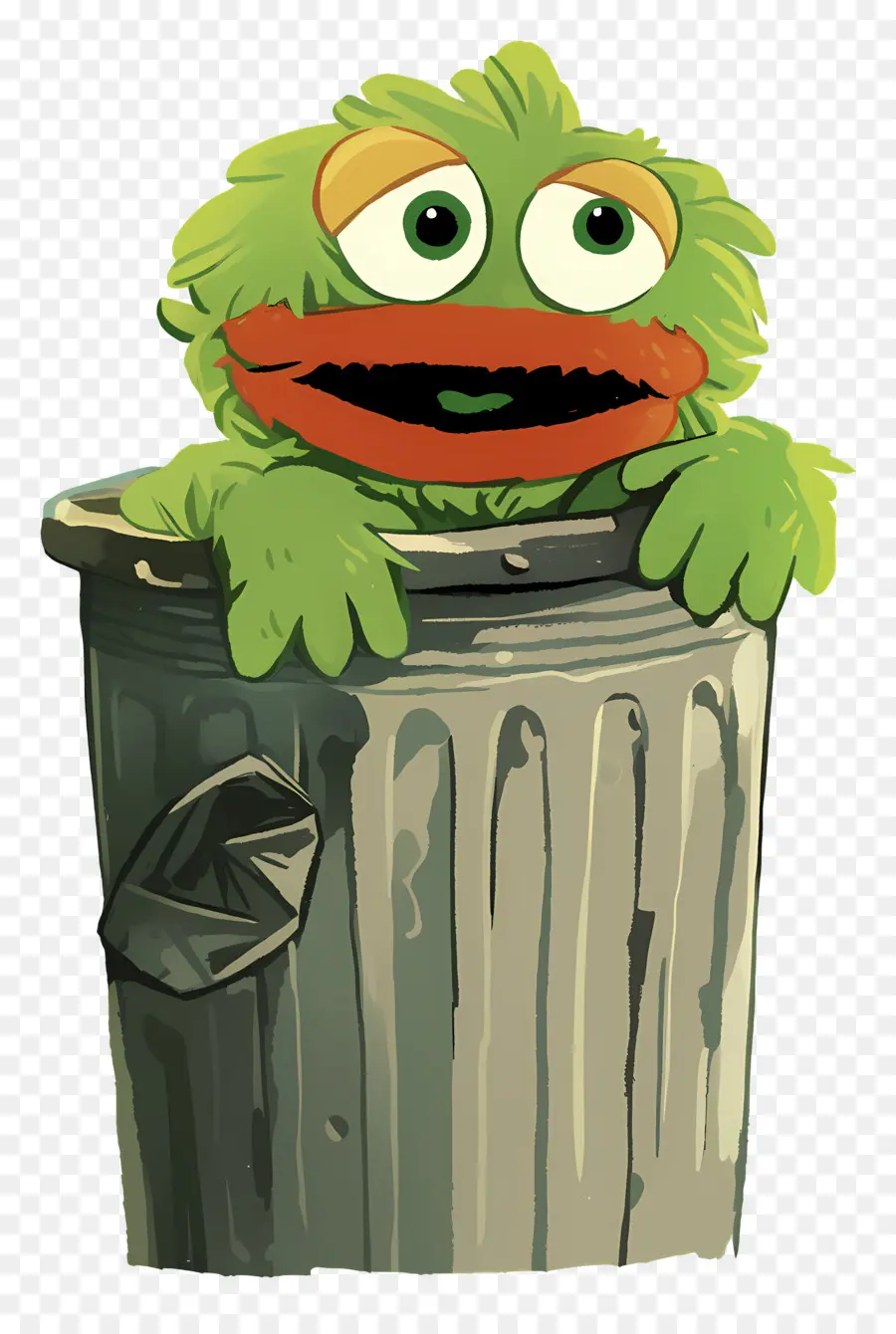 Oscar The Grouch，ถังขยะสีเขียวสามารถมอนสเตอร์ได้ PNG