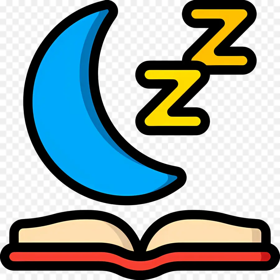 นอนหลับ Zzz，ดวงจันทร์และหนังสือ PNG