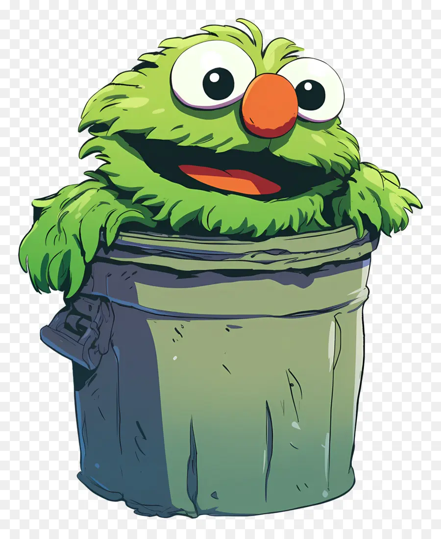 Oscar The Grouch，ถังขยะสีเขียวสามารถมอนสเตอร์ได้ PNG