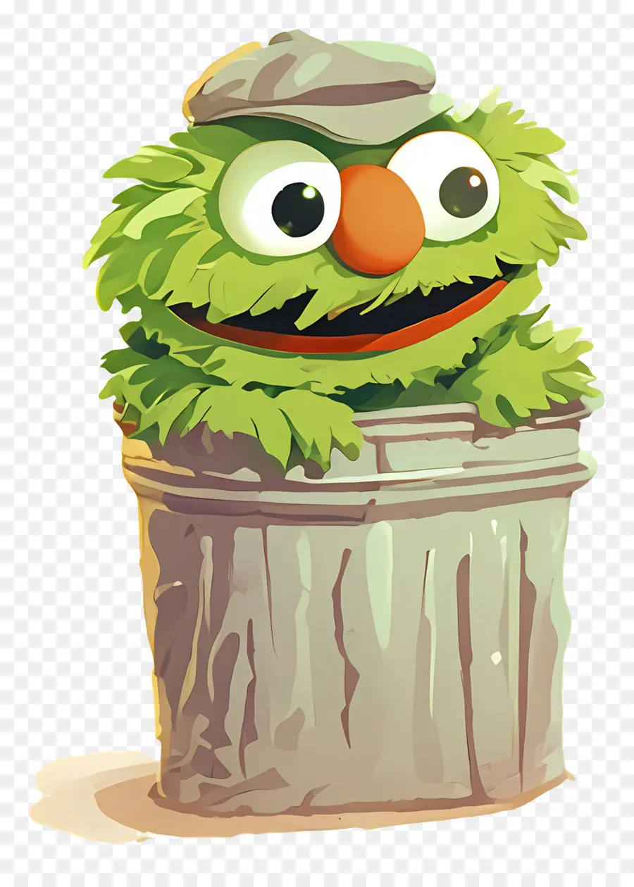 Oscar The Grouch，ถังขยะสีเขียวสามารถมอนสเตอร์ได้ PNG