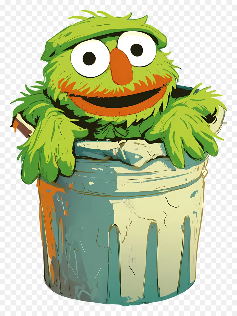 Oscar The Grouch，ถังขยะสีเขียวสามารถมอนสเตอร์ได้ PNG