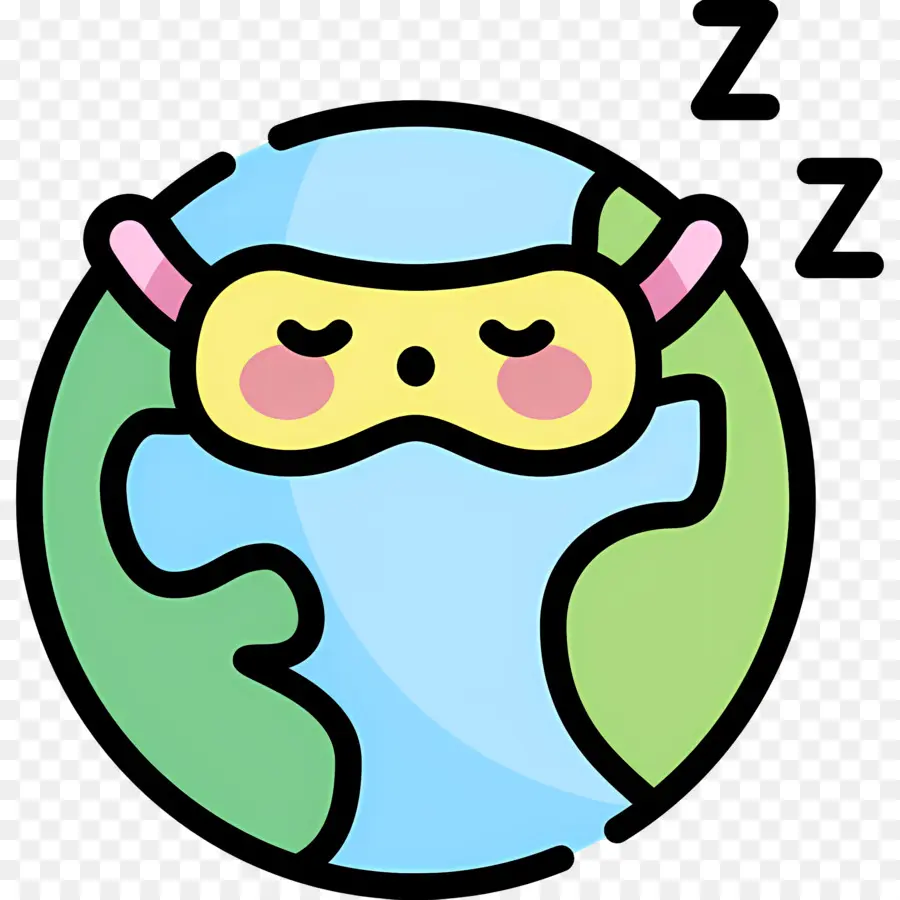 นอนหลับ Zzz，Earth With Sleep Mask PNG